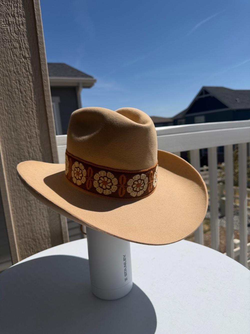 Vintage STETSON  5x" fur felt Cowboy Hat In Tan ~ Sz 7